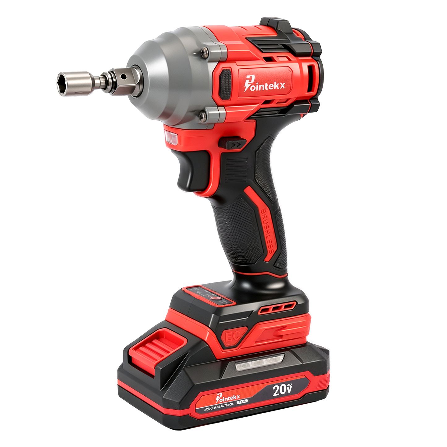 Pointekx Llave eléctrica sin escobillas ZS POINTEKX 1.5A 20V, 450 nm, roja y negra, versión mejorada.