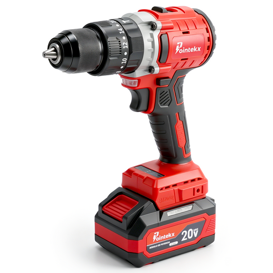 Minitaladro ZS POINTEKX 3.0A de 13 mm, rojo y negro, versión mejorada