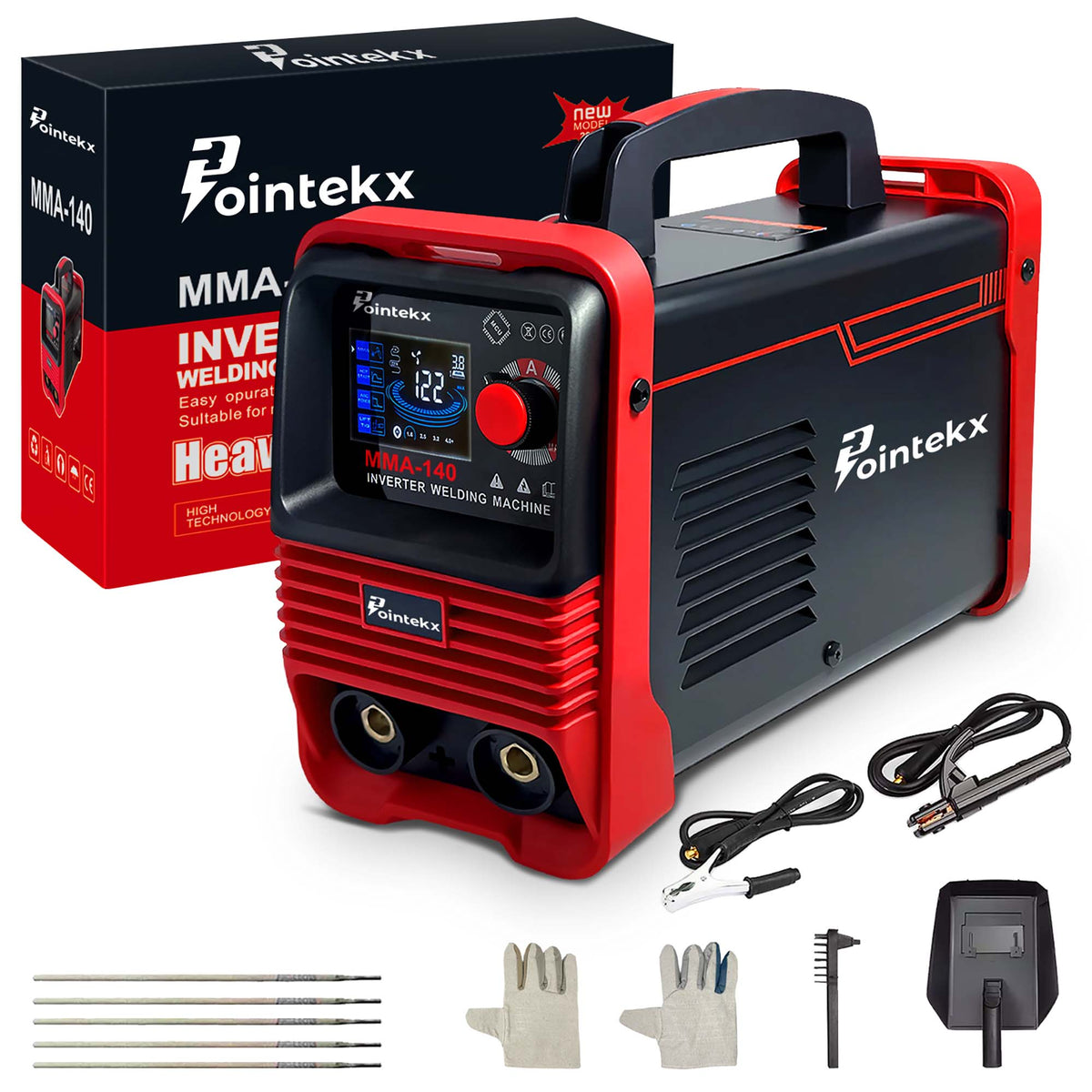 Pointekx Máquina Soldadora Inverter Portátil 110v/220v 140amp