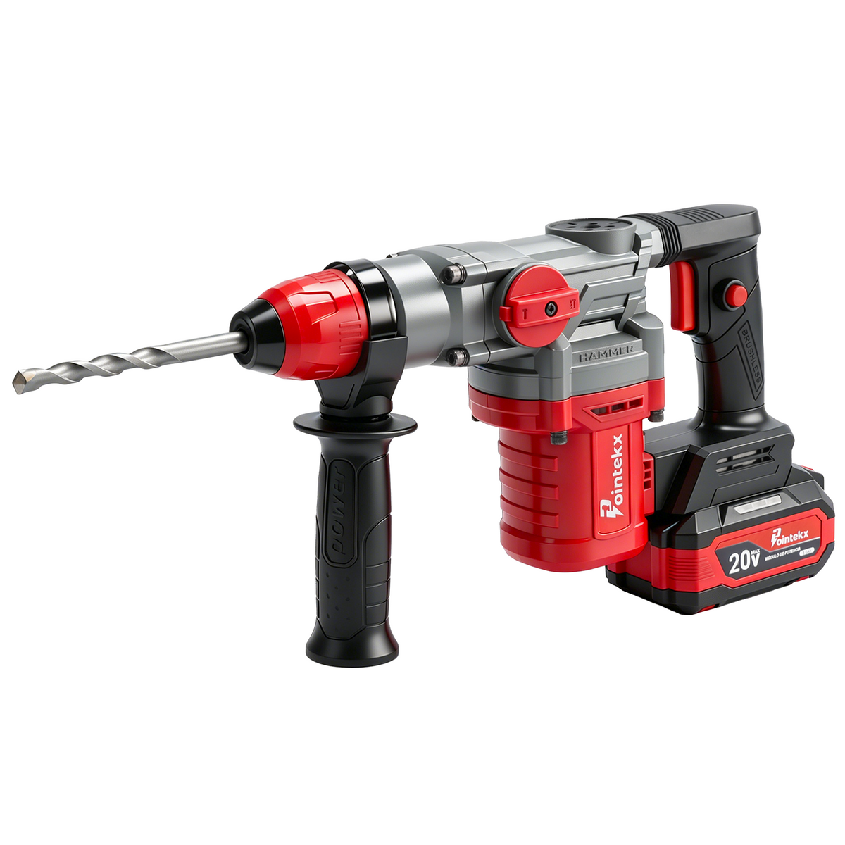 Martillo de batería de iones de litio sin escobillas ZS POINTEKX 28, rojo y negro, versión mejorada