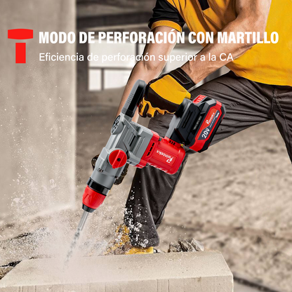 Martillo de batería de iones de litio sin escobillas ZS POINTEKX 28, rojo y negro, versión mejorada