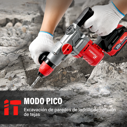 Martillo de batería de iones de litio sin escobillas ZS POINTEKX 28, rojo y negro, versión mejorada