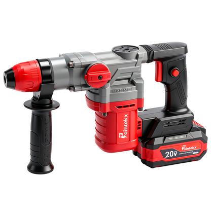 Martillo de batería de iones de litio sin escobillas ZS POINTEKX 28, rojo y negro, versión mejorada