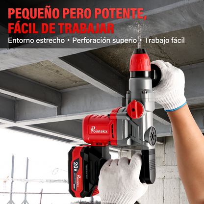 Martillo de batería de iones de litio sin escobillas ZS POINTEKX 28, rojo y negro, versión mejorada