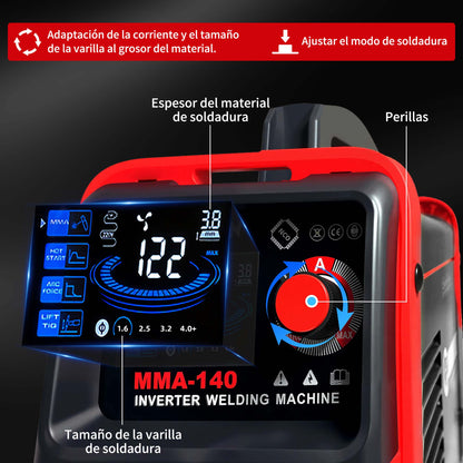 Pointekx Máquina Soldadora Inverter Portátil 110v/220v 140amp